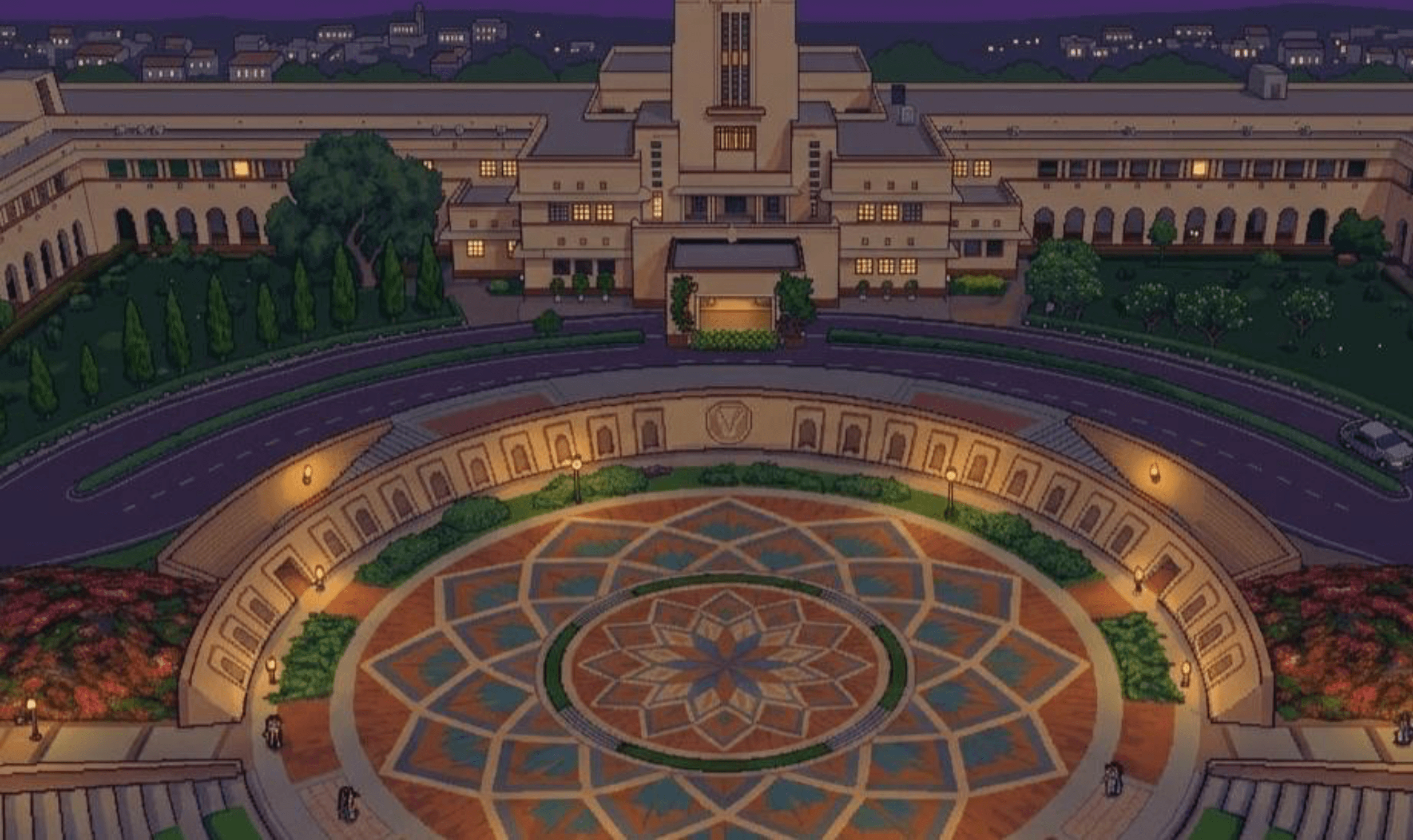 BITS Pilani campus — widest panoramic view of the full campus at night